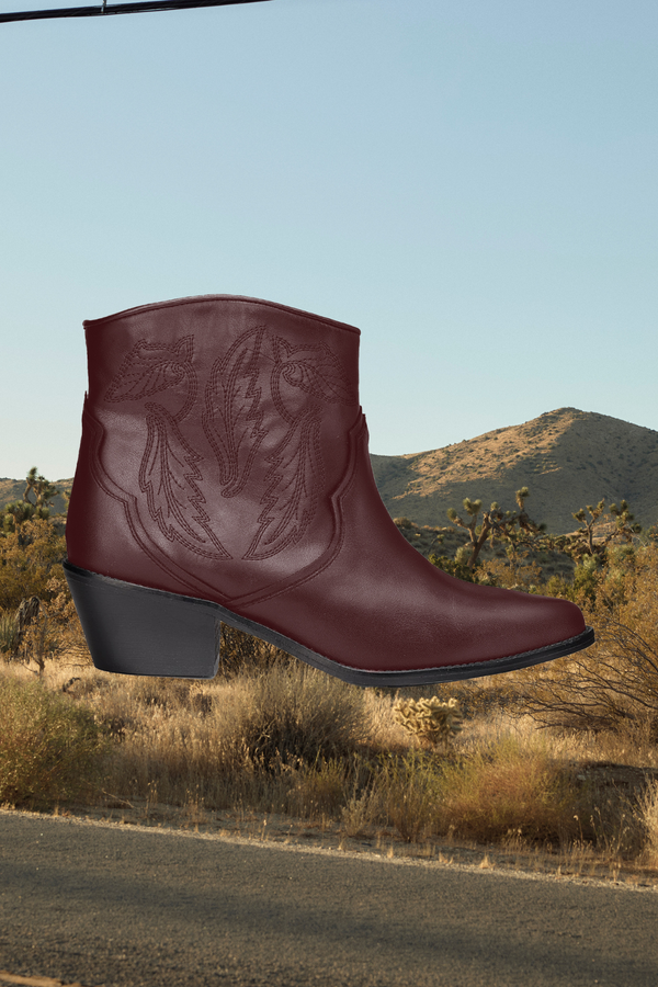 BOTTINES TEXAS BORDEAUX