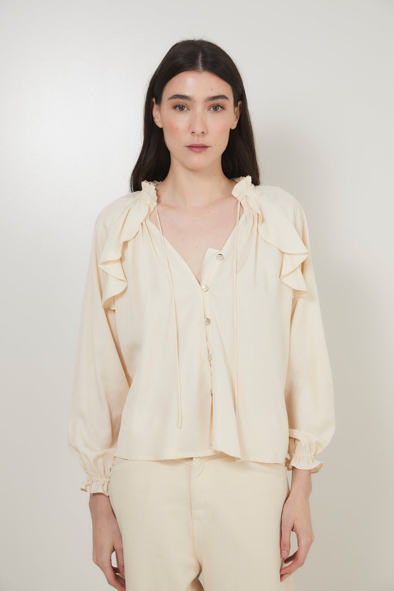 OLIMPIA ECRU BLOUSE