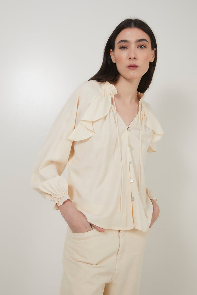 OLIMPIA ECRU BLOUSE