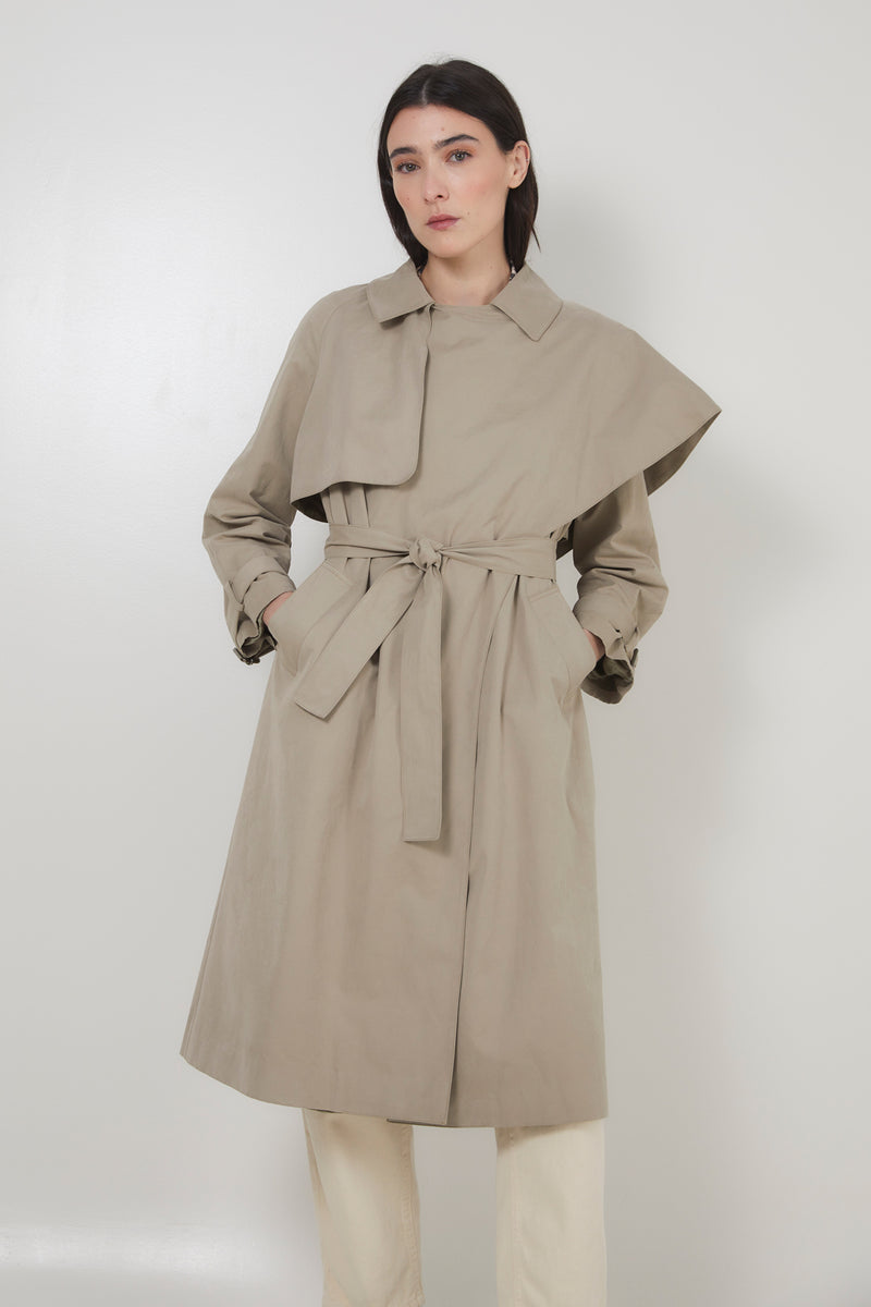 CAPE RAIN TAUPE TRENCH COAT