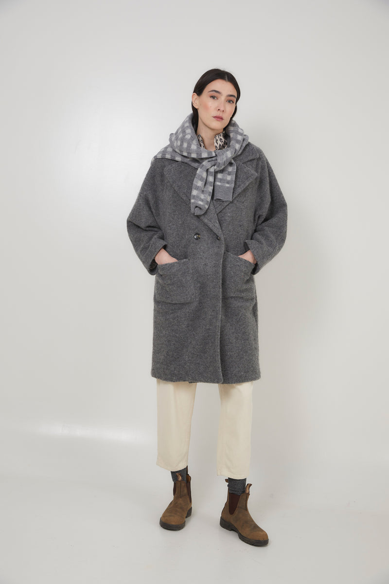 MOAIRE RANGLAN GREY COAT