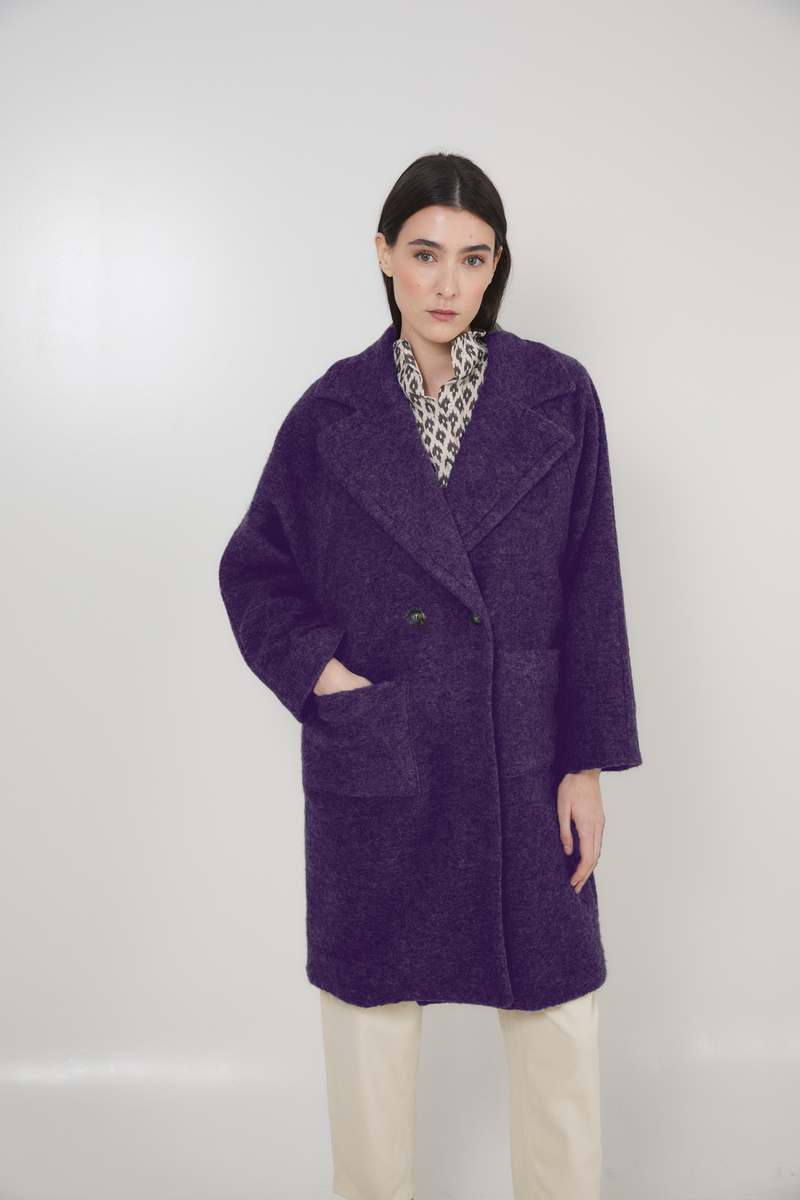 MOAIRE RANGLAN PURPLE COAT