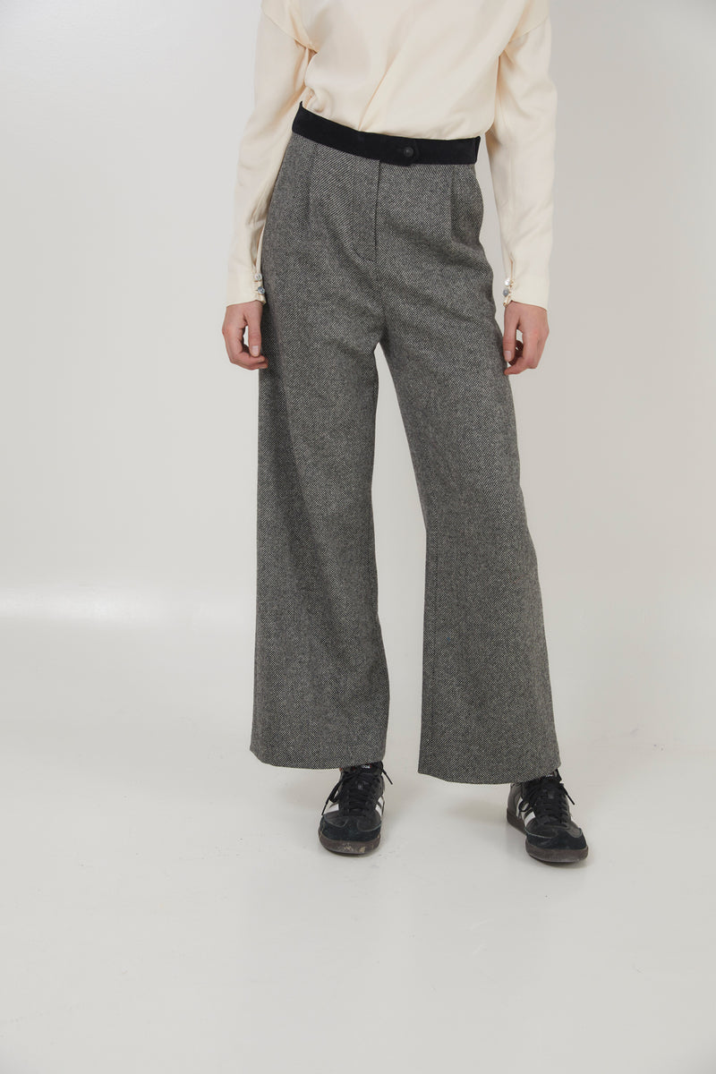 BOBY CHEVIOT GREY TROUSERS