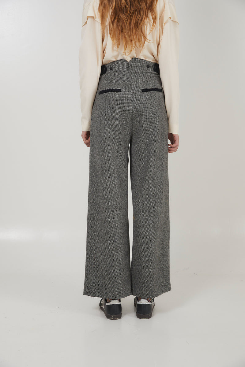 BOBY CHEVIOT GREY TROUSERS