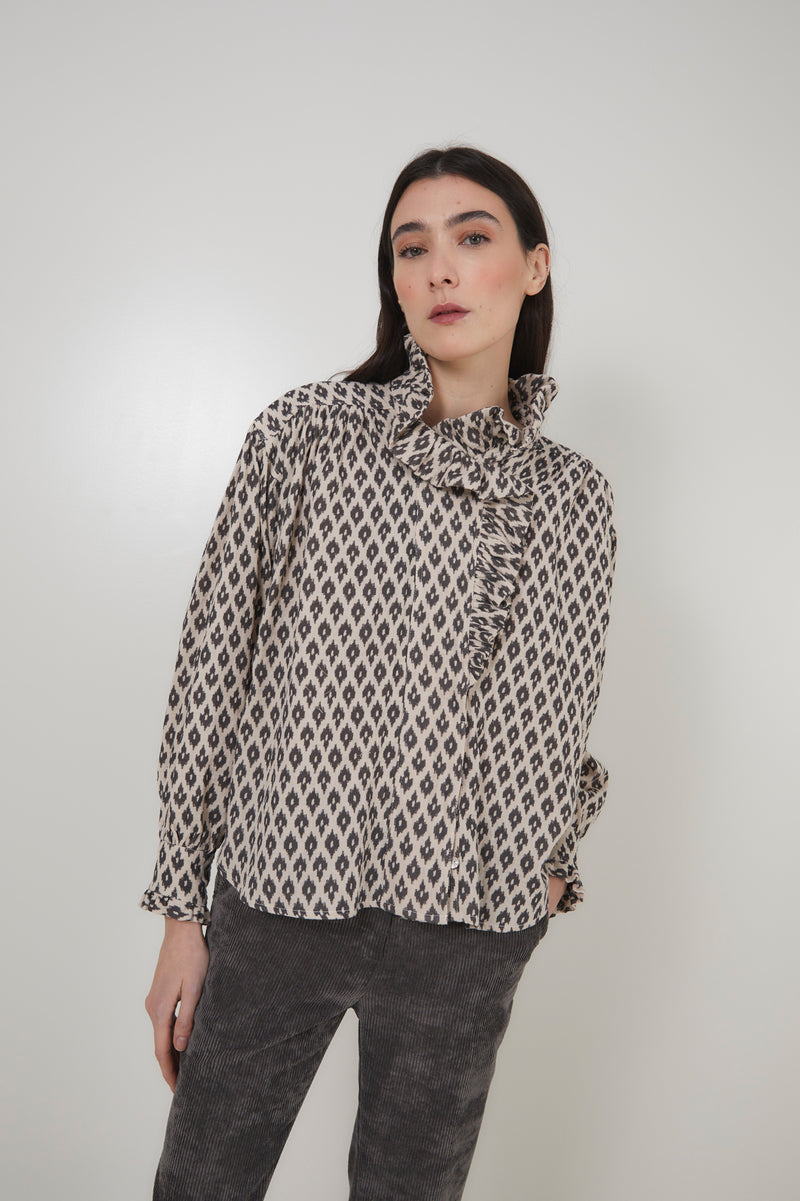 MARIBEL GOBI GREY BLOUSE