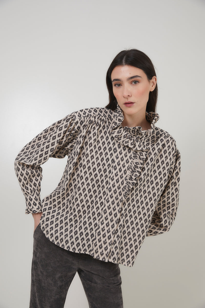 MARIBEL GOBI GREY BLOUSE