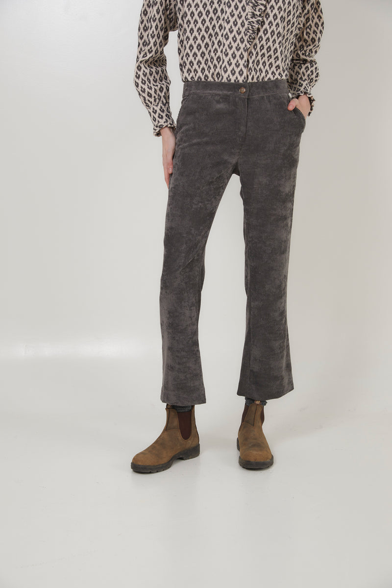 TROMPETA CORDUROY GREY TROUSERS