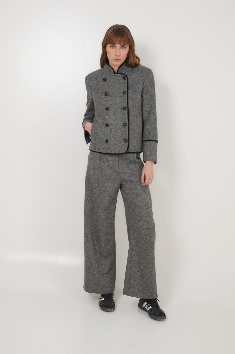 BOBY CHEVIOT GREY TROUSERS