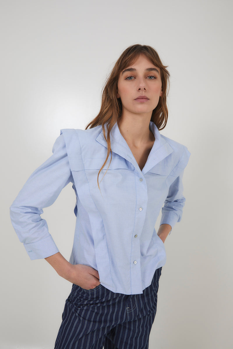 FONTI OXFORD BLUE BLOUSE