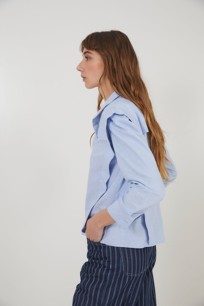 BLUSA FONTI OXFORD AZUL