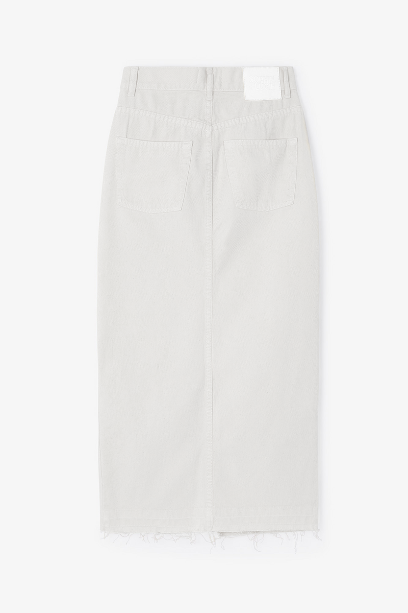 JUPE EN DENIM SERGÉ ÉCRU
