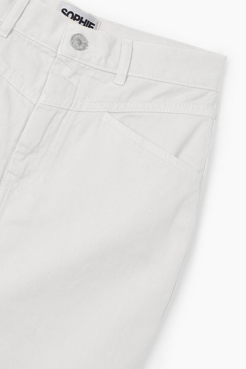 JUPE EN DENIM SERGÉ ÉCRU