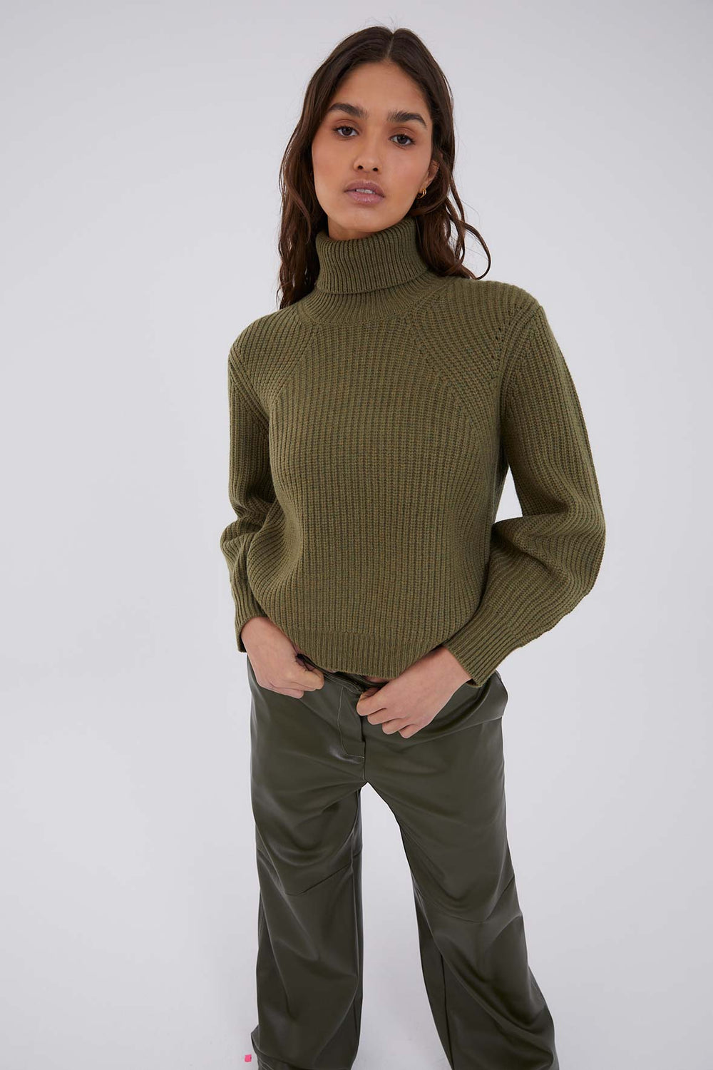 Rebajas Khaki green knitted jumper Sophie and Lucie
