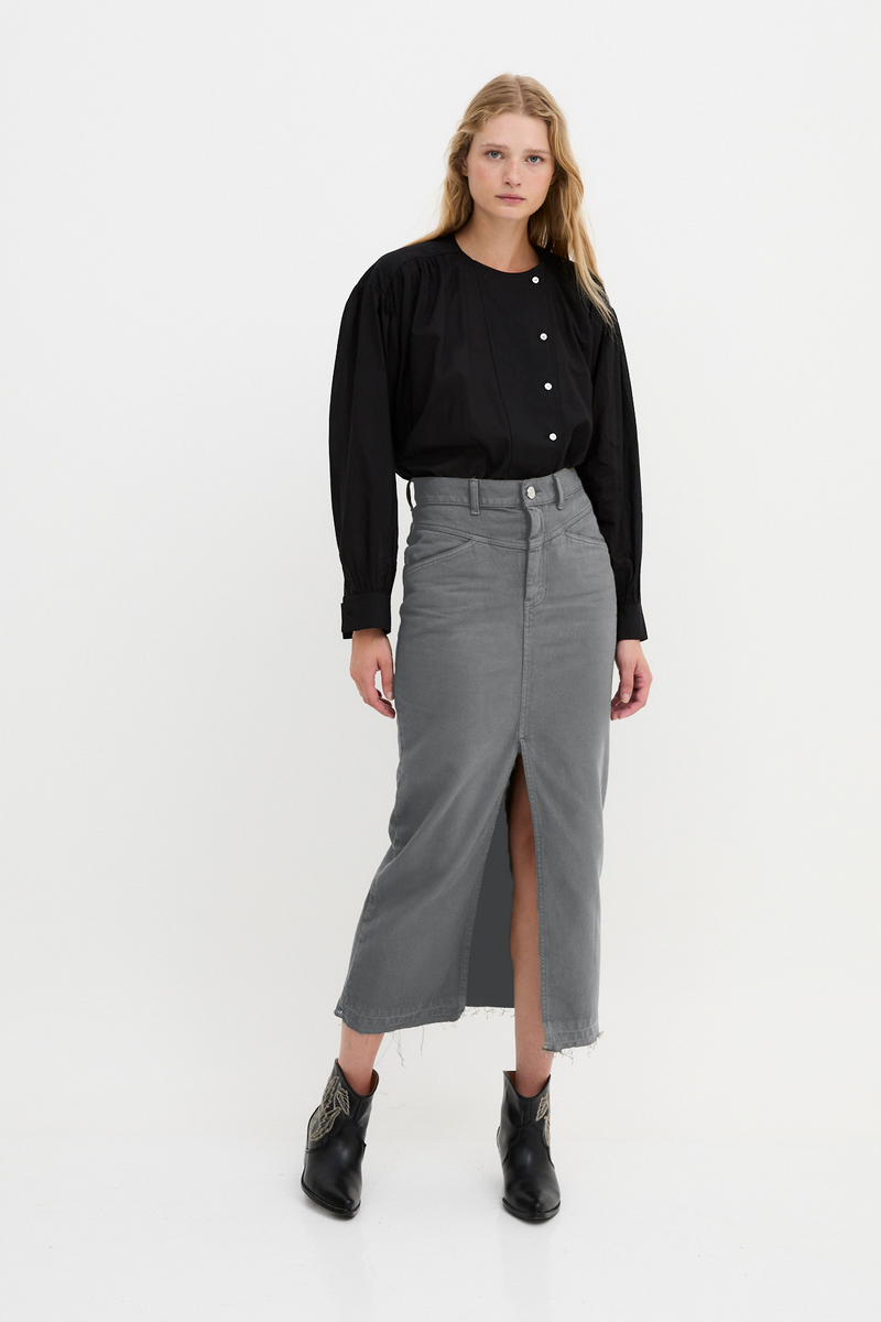 DENIM TWILL GREY SKIRT