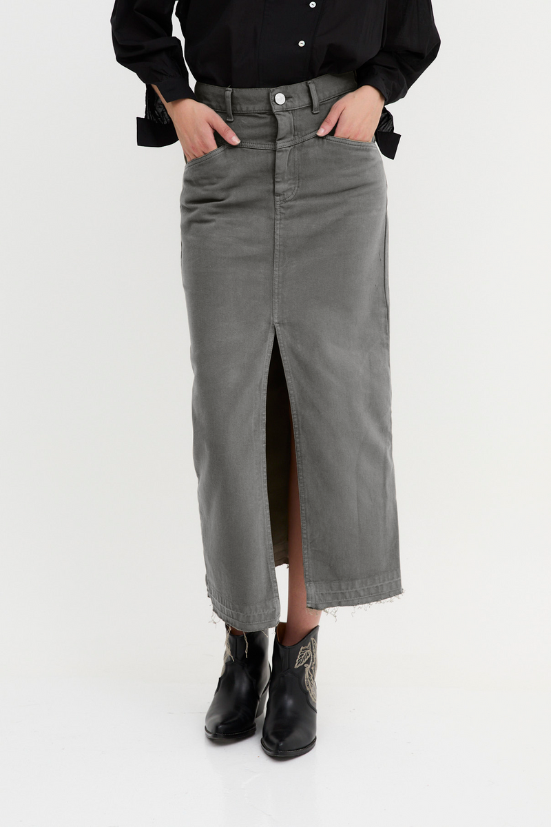 DENIM TWILL GREY SKIRT