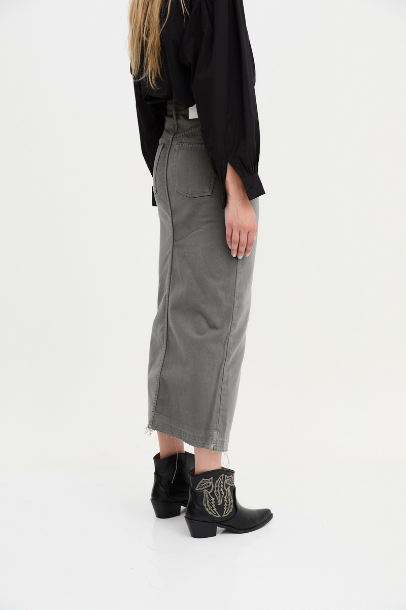 DENIM TWILL GREY SKIRT