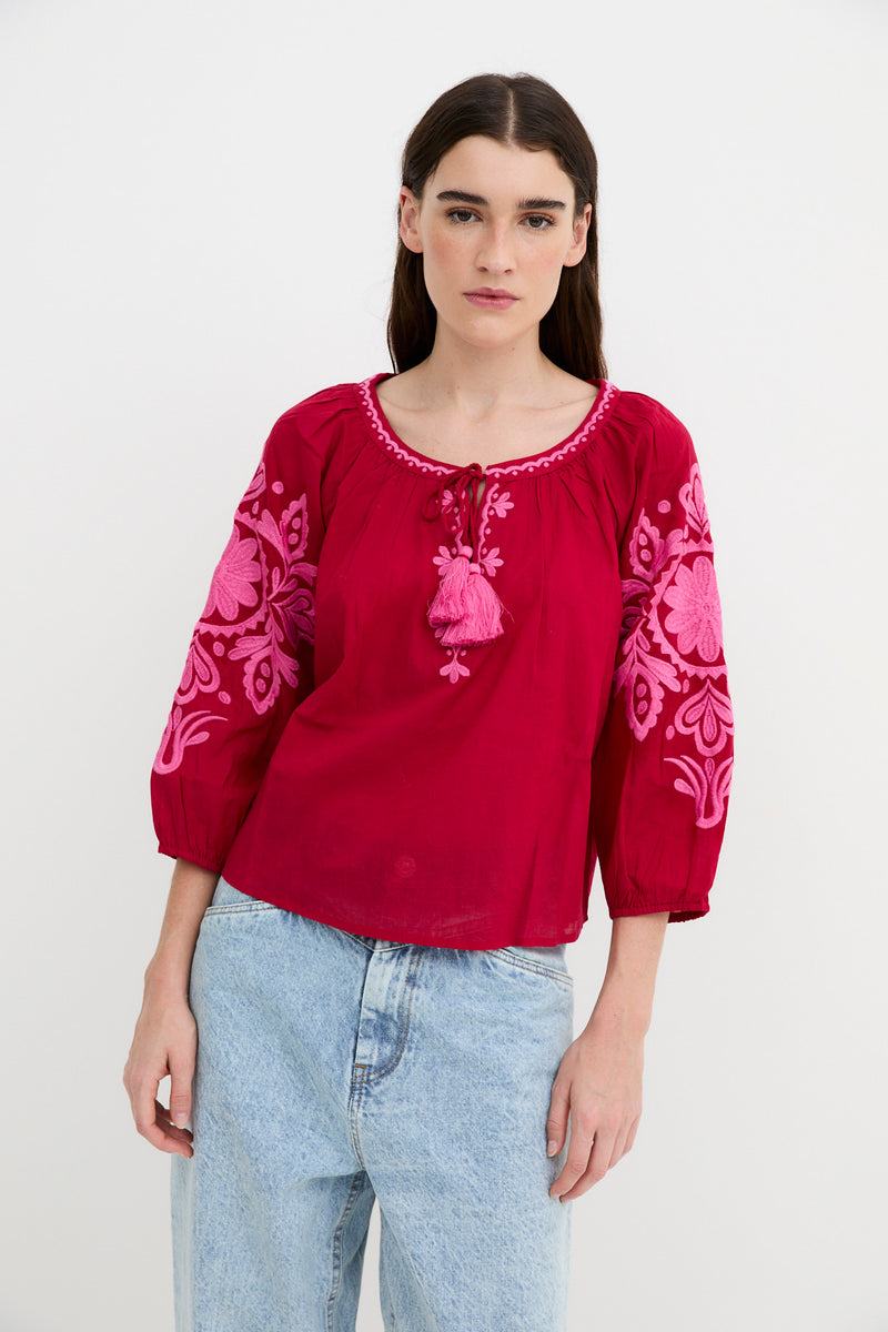 MARY STRAWBERRY BLOUSE