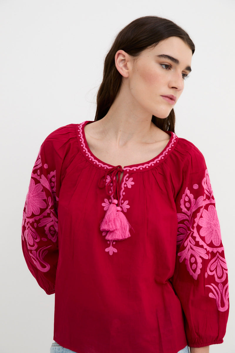 MARY STRAWBERRY BLOUSE