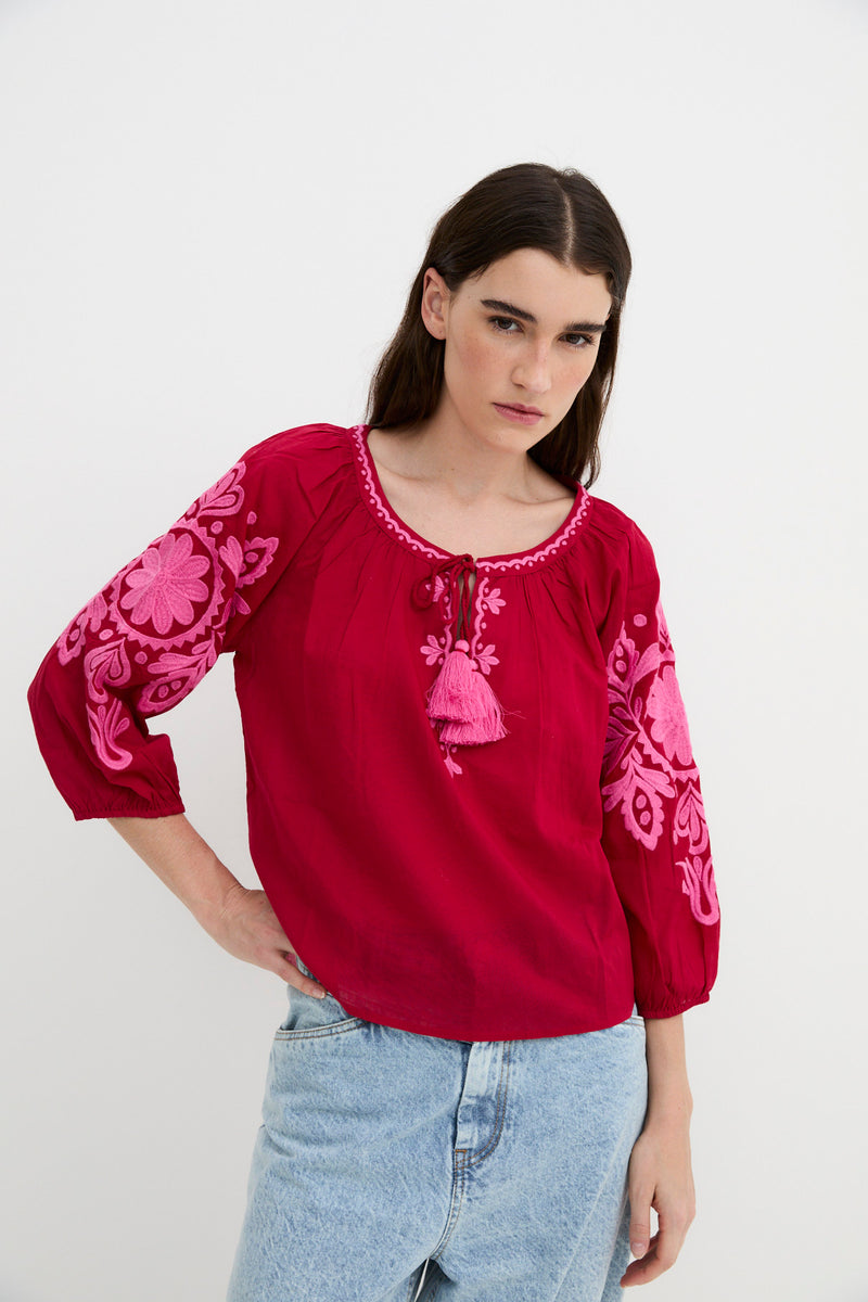 MARY STRAWBERRY BLOUSE