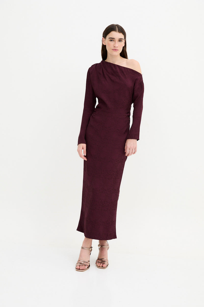 VESTIDO FRANCINA RETRO BURGUNDY