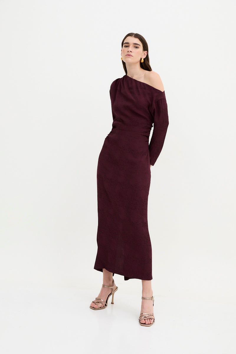 VESTIDO FRANCINA RETRO BURGUNDY