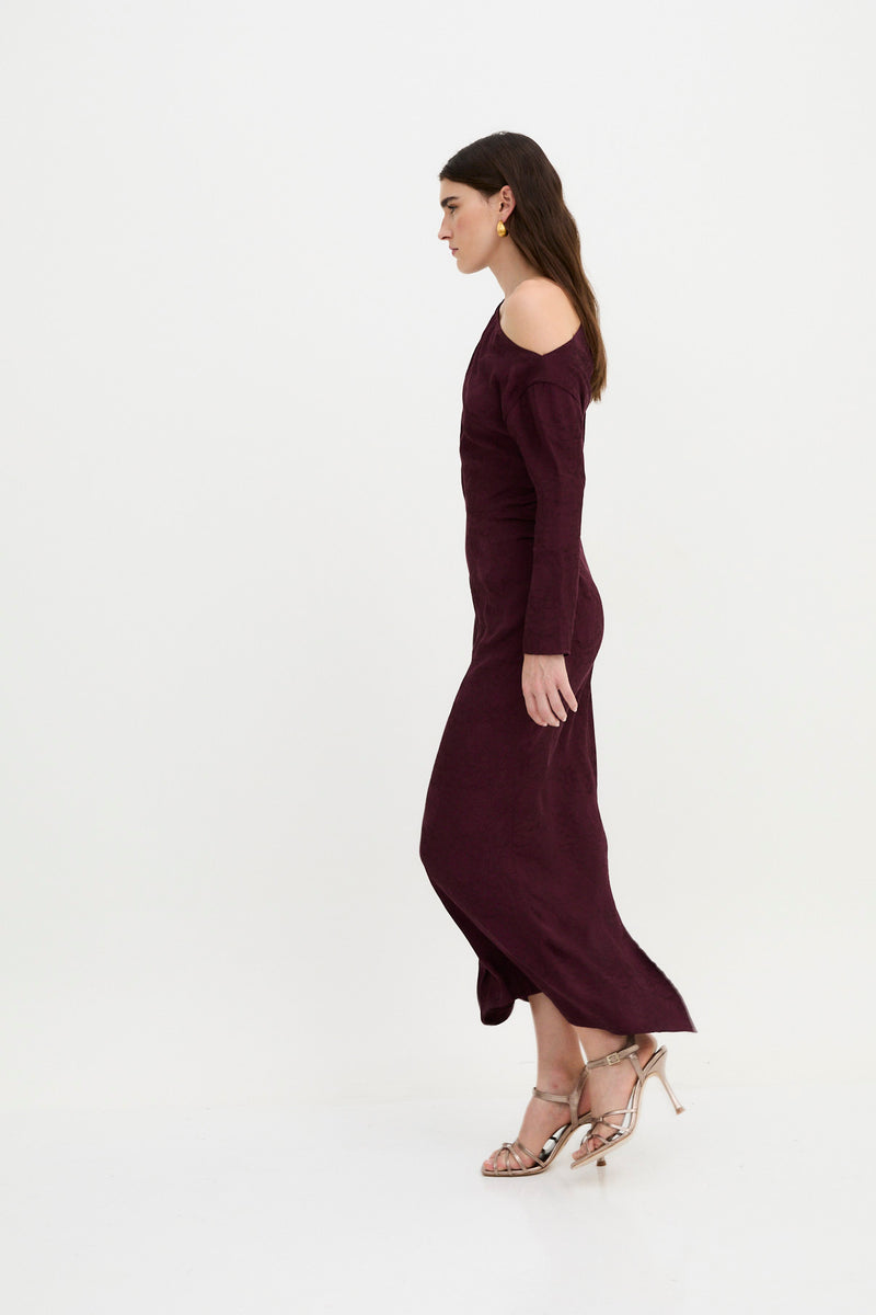 VESTIDO FRANCINA RETRO BURGUNDY