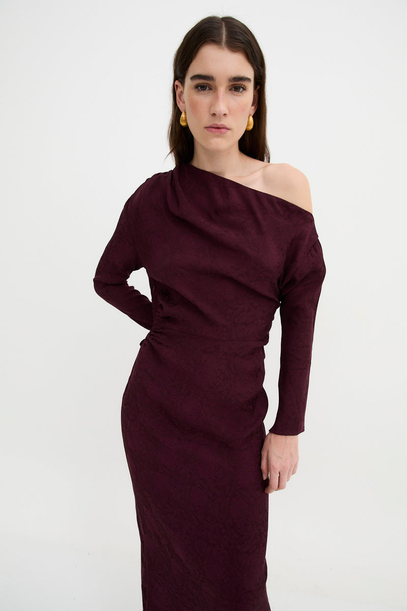 VESTIDO FRANCINA RETRO BURGUNDY