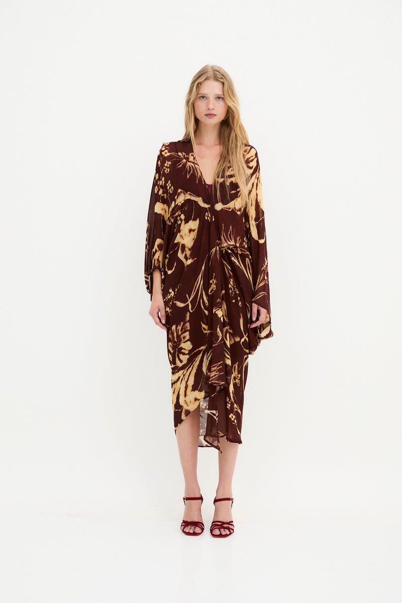 ROBE VERO POSITIONAL CHIFFON BRUN