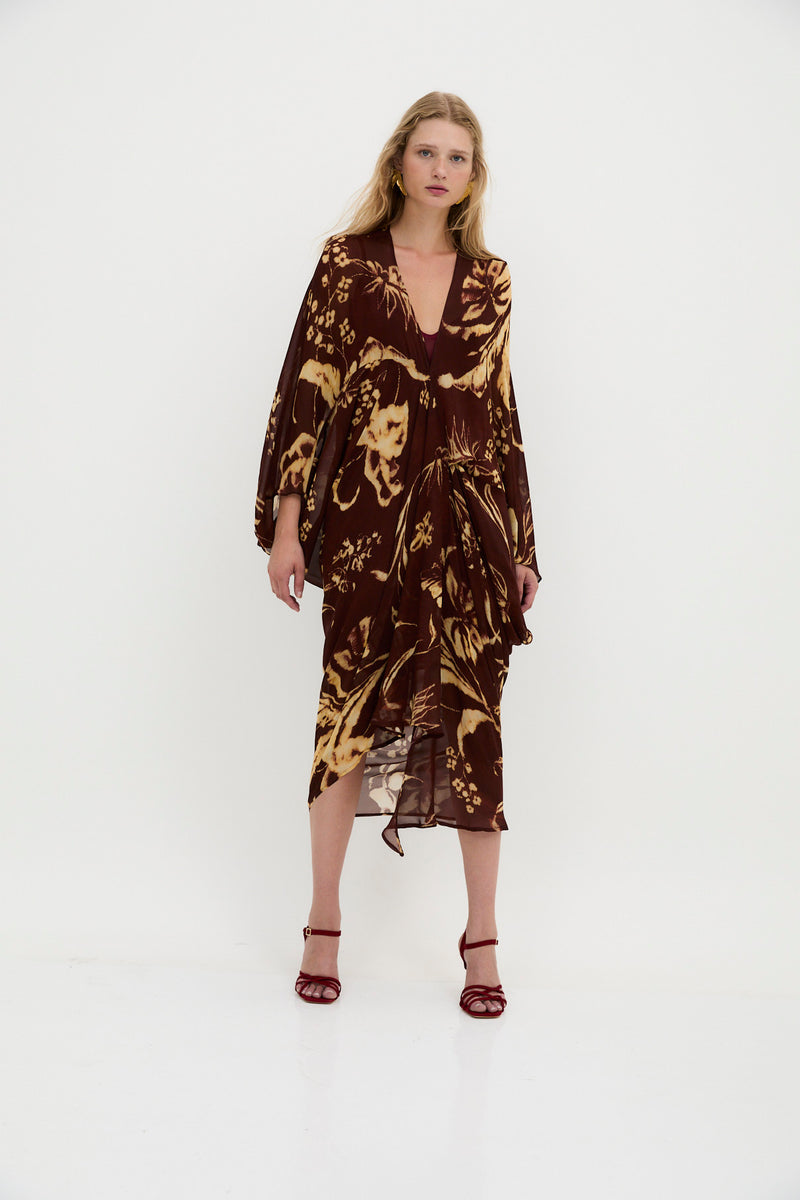 VERO POSITIONAL BROWN DRESS