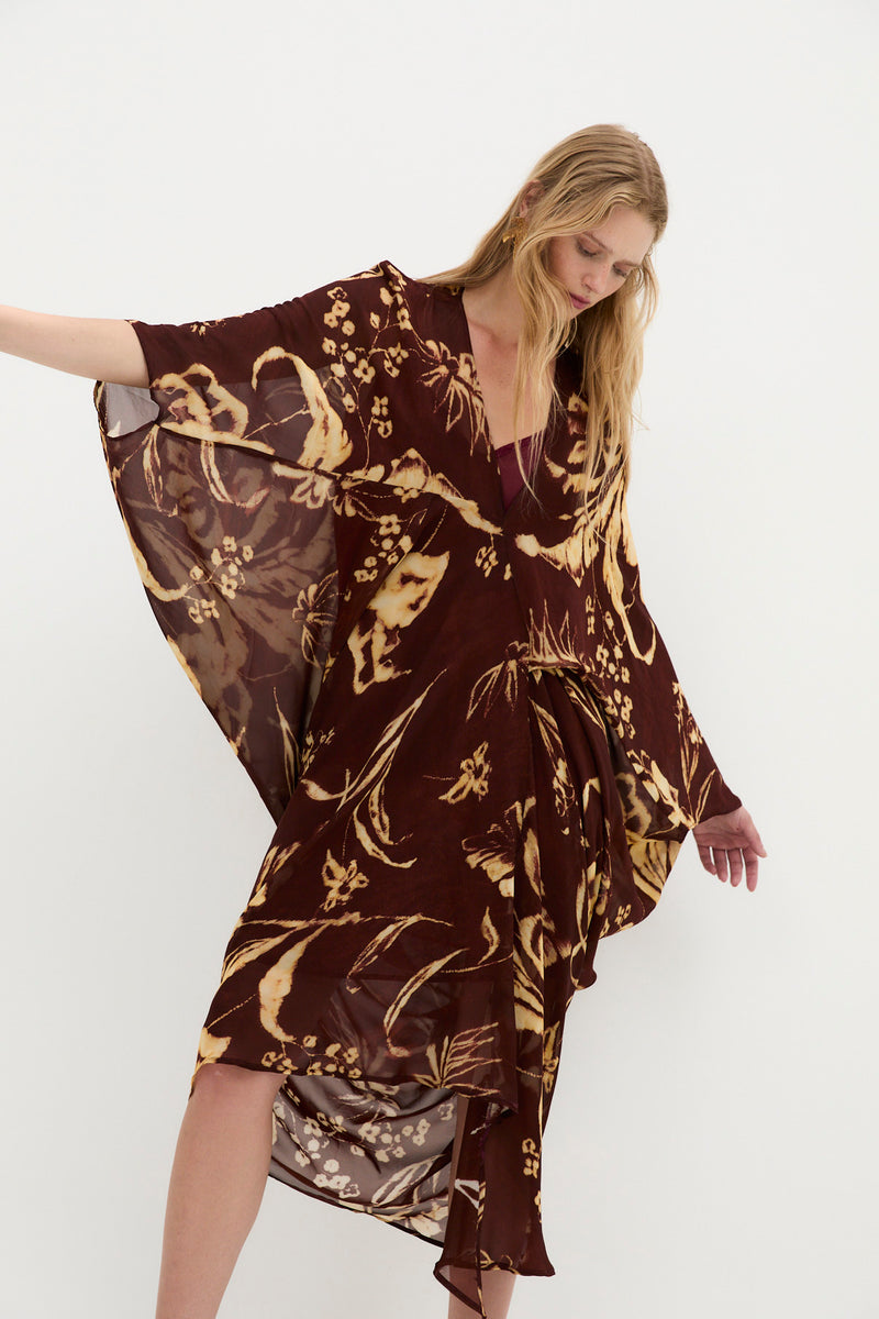 VERO POSITIONAL BROWN DRESS