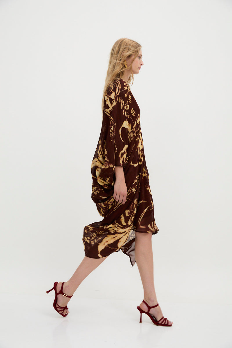 ROBE VERO POSITIONAL CHIFFON BRUN