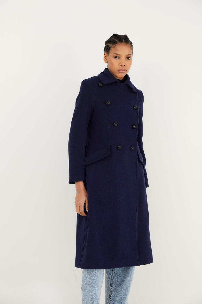 CARMEN CLOTH NAVY COAT