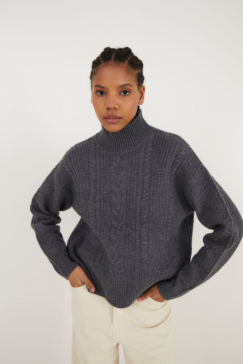 EIGHTS KNITTED GREY JUMPER