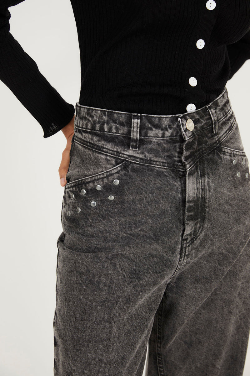 JEANS LUCCI STUD BLEACH GREY