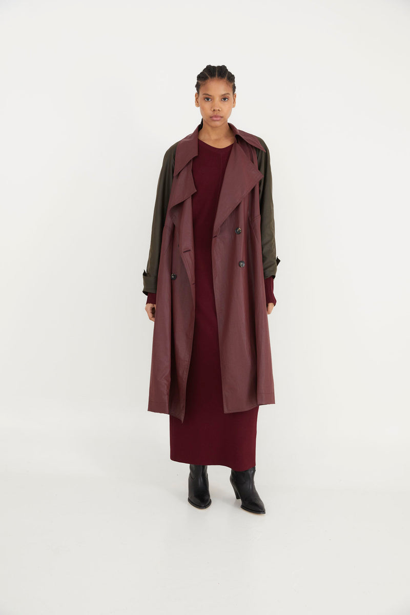 TRENCH MORGANA MIX PLUIE BURGUNDY