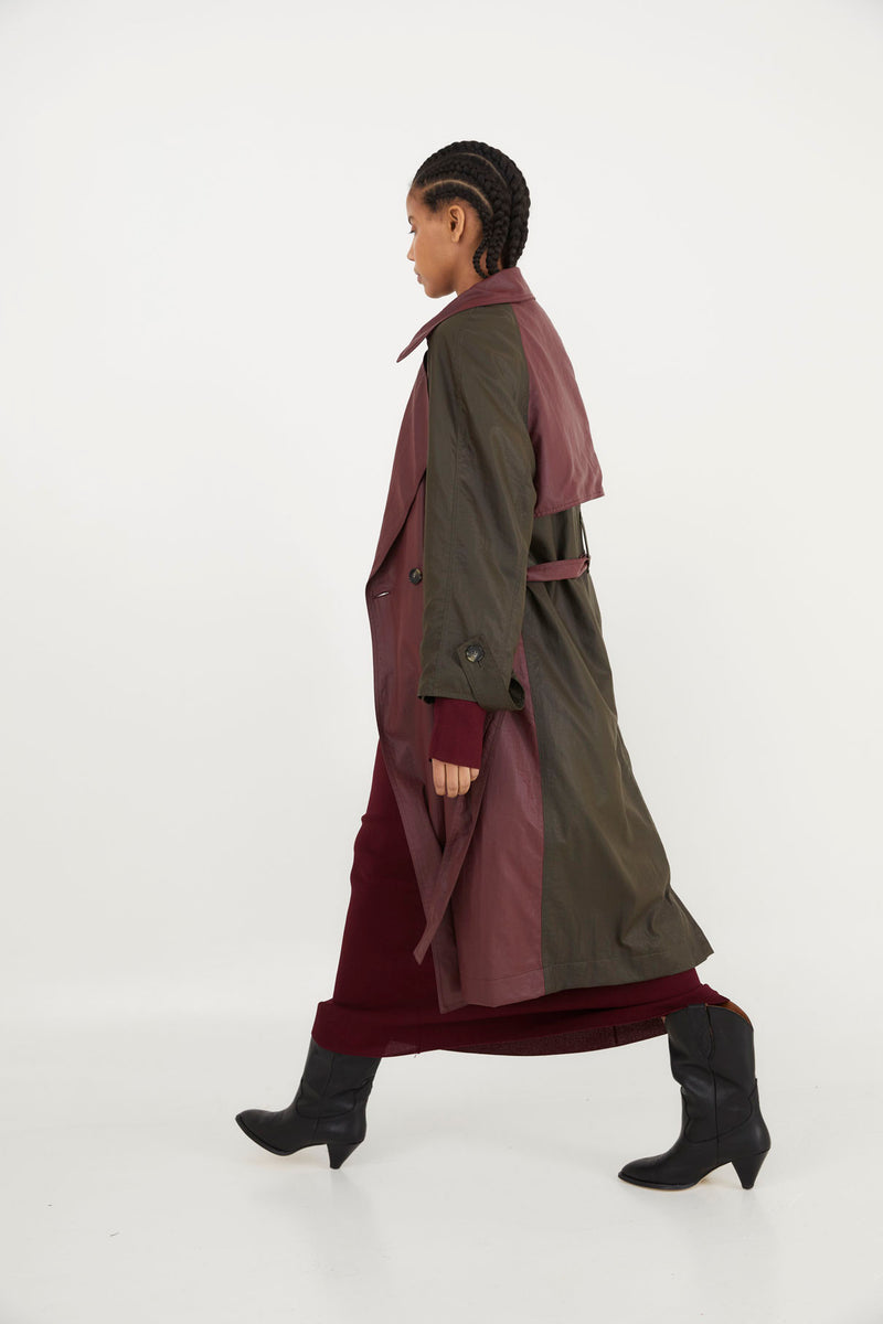 TRENCH MORGANA MIX PLUIE BURGUNDY