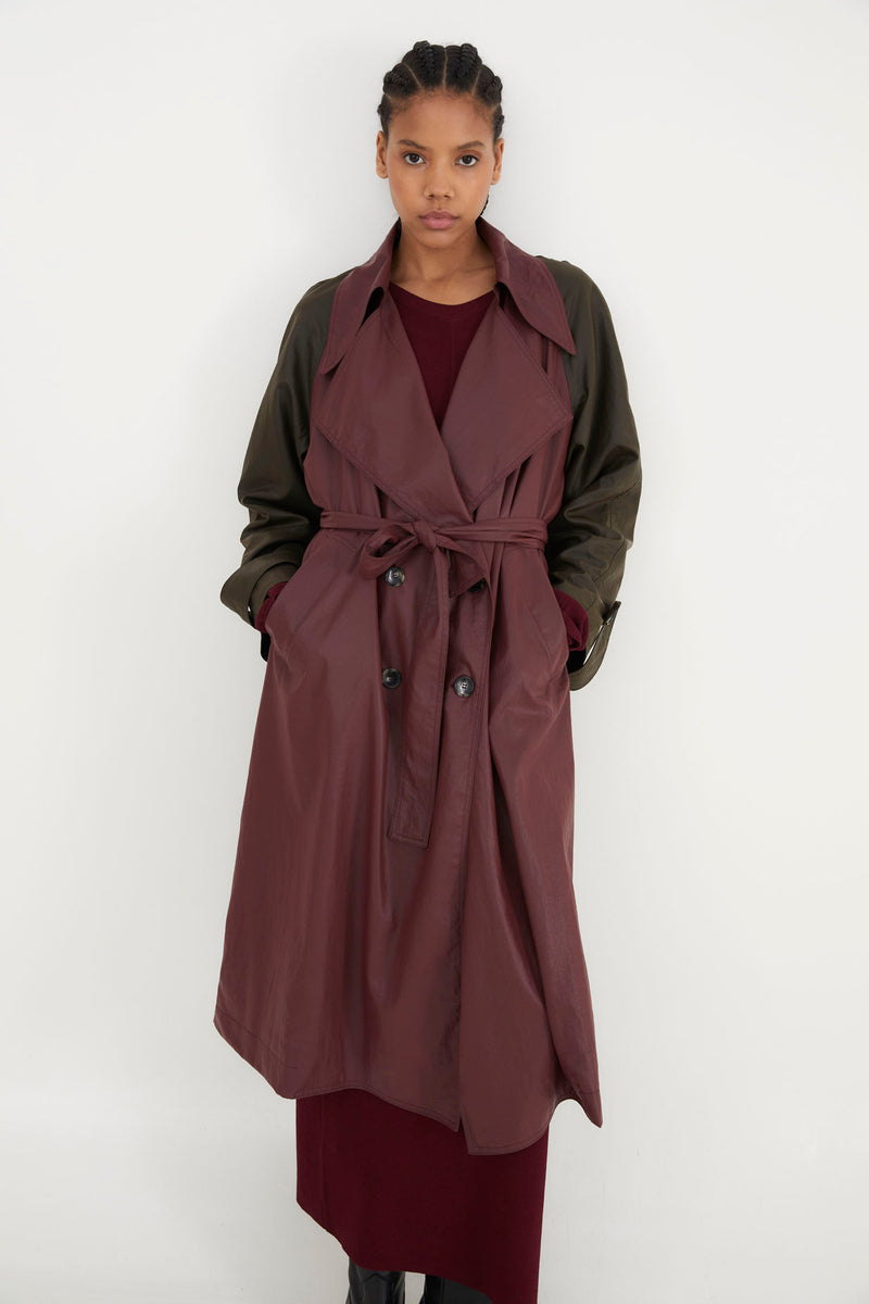 TRENCH MORGANA MIX PLUIE BURGUNDY