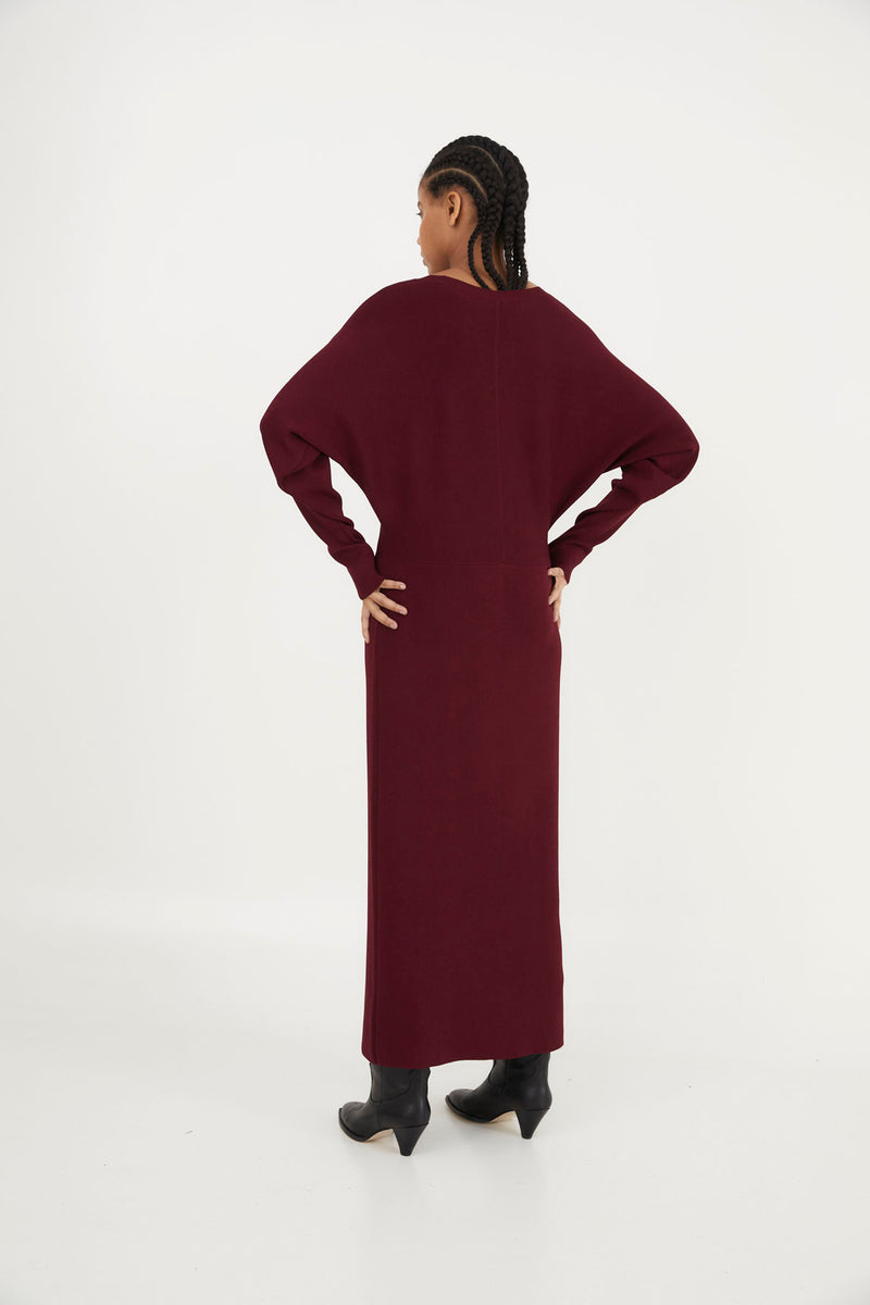 VESTIDO LUCIA PUNTO BURGUNDY