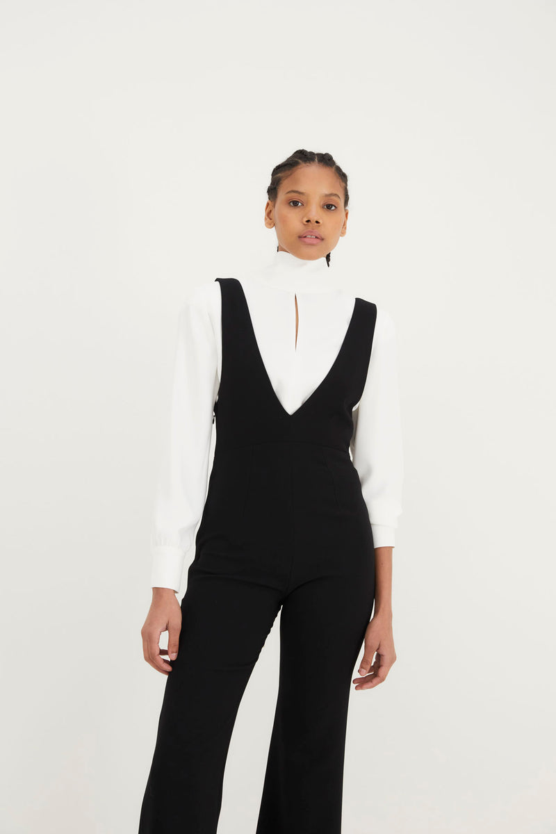 PARTY DUNGAREES BLACK BLOUSE