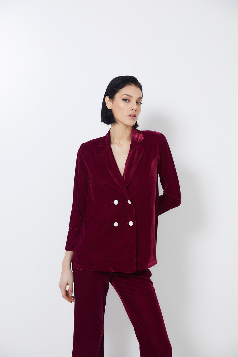 ICON VELVET PLUM JACKET