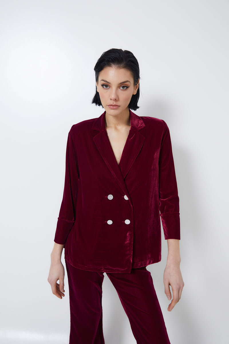 CHAQUETA ICON VELVET CIRUELA