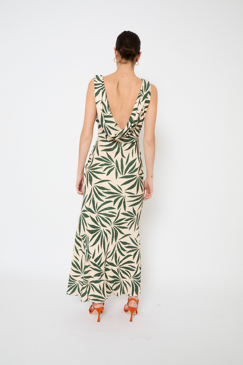 VESTIDO IDRA HOJAS VERDE
