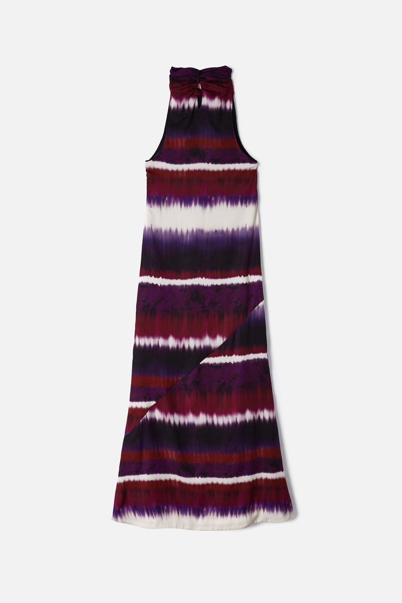 JULIA BLURRED AUBERGINE DRESS