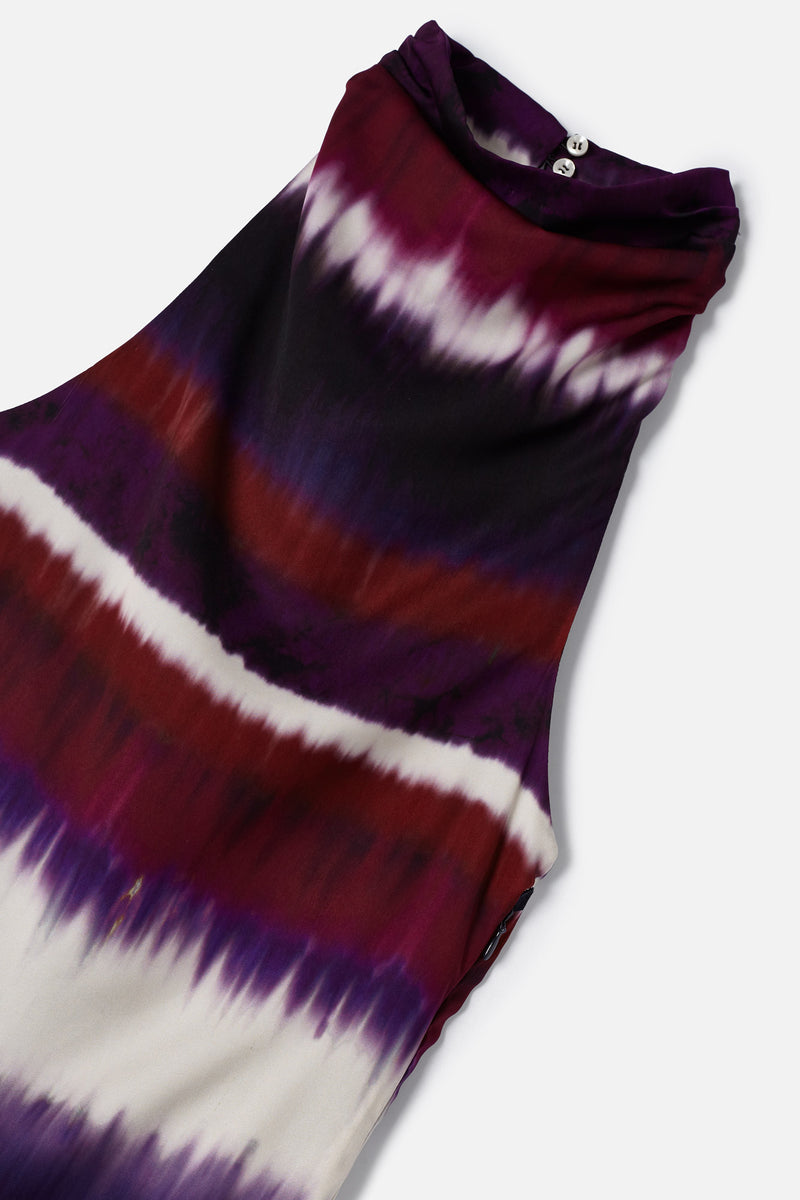 JULIA BLURRED AUBERGINE DRESS