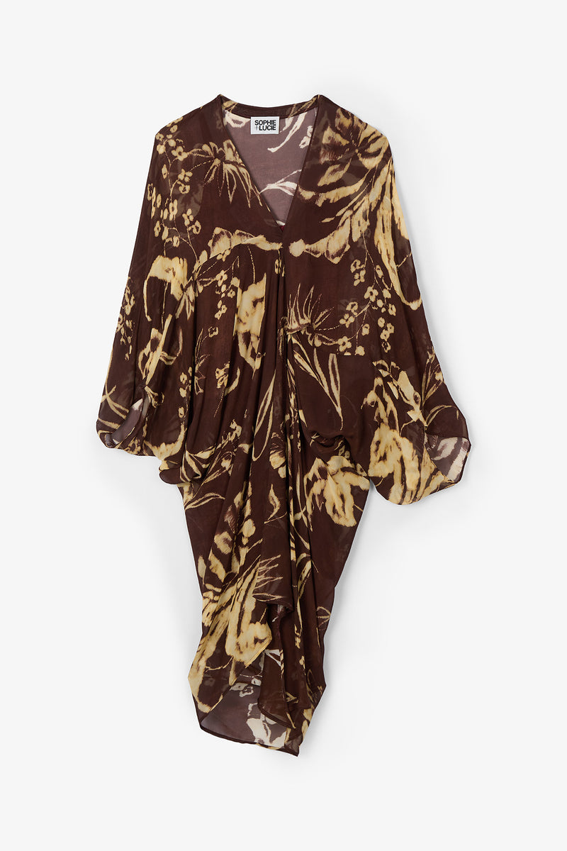 ROBE VERO POSITIONAL CHIFFON BRUN