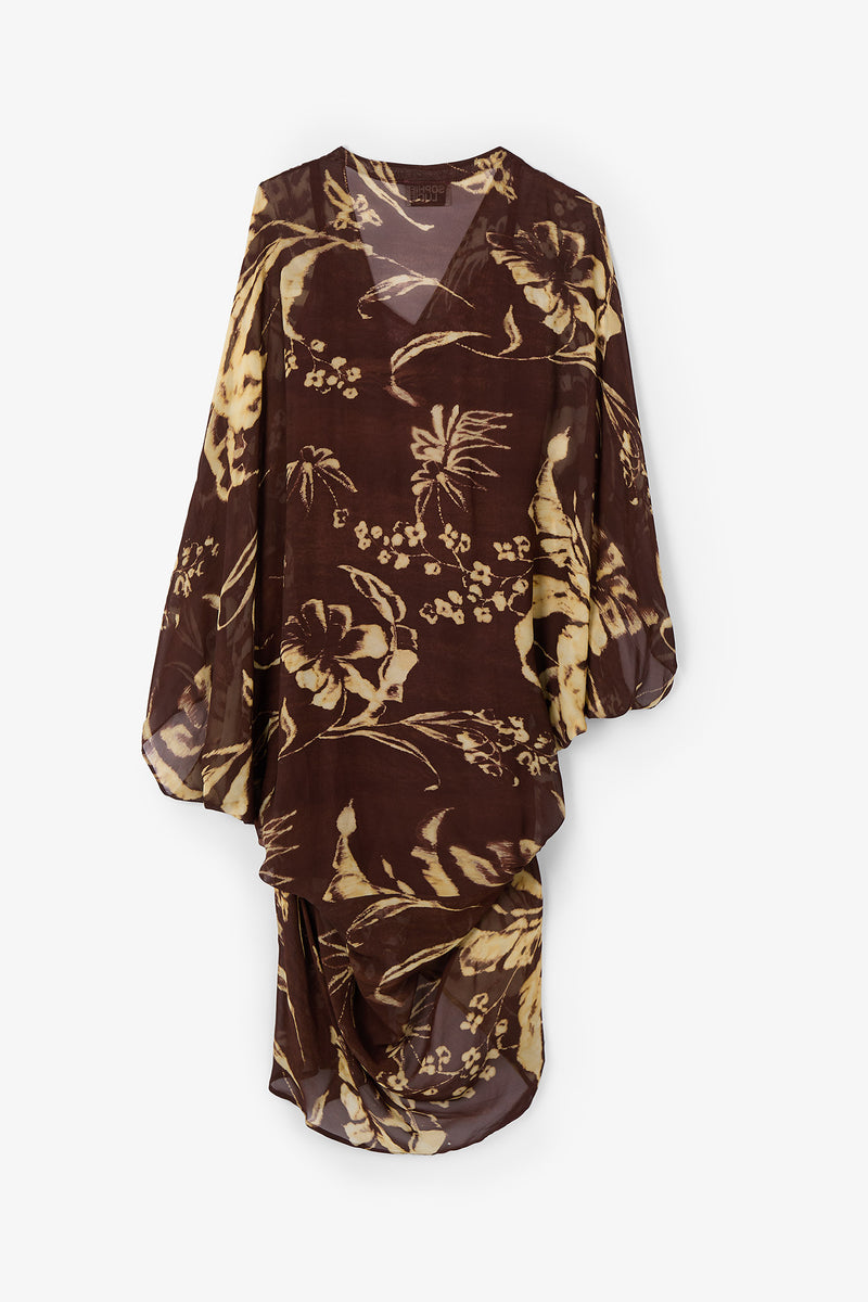 ROBE VERO POSITIONAL CHIFFON BRUN