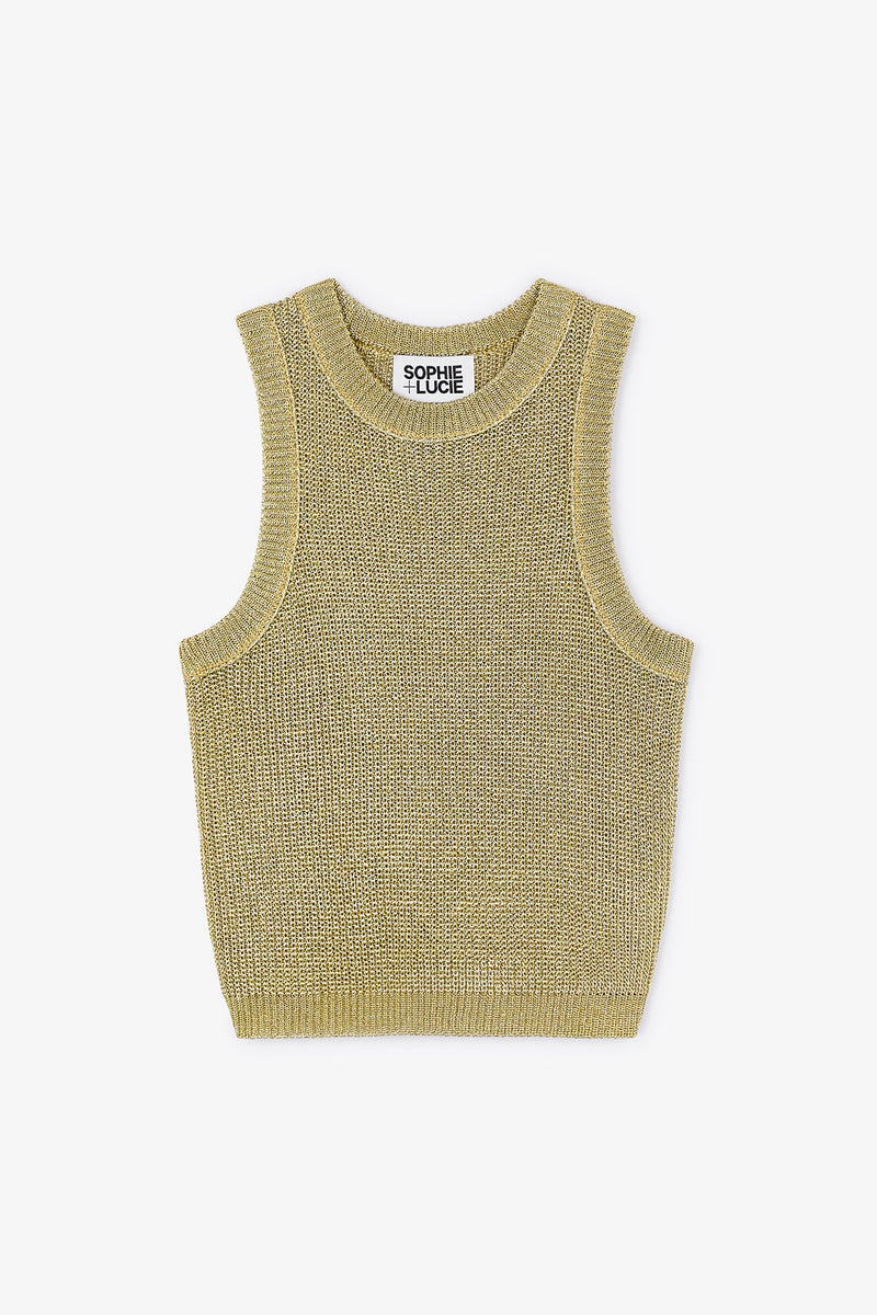 HALTER KNITTED GOLDEN TOP