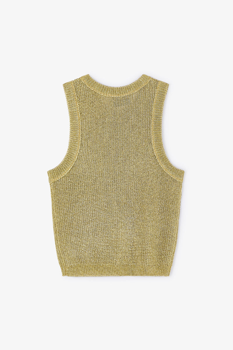 HALTER KNITTED GOLDEN TOP