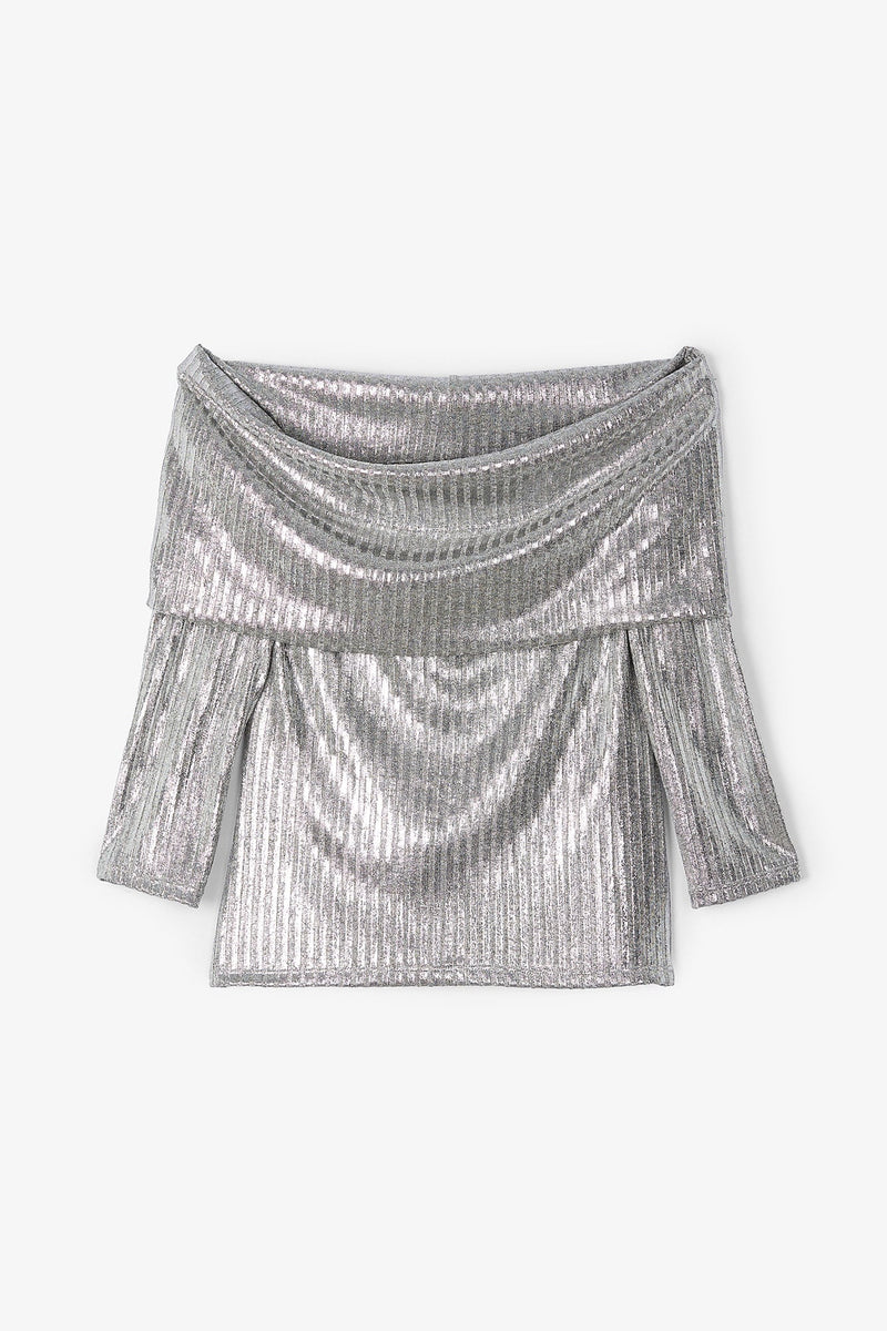 GIORGIA SILVER KNITTED TOP