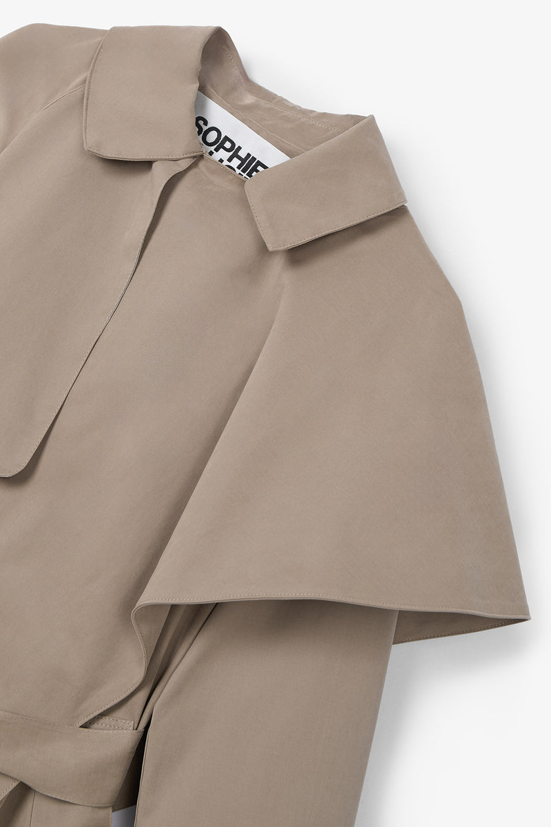 CAPE RAIN TAUPE TRENCH COAT